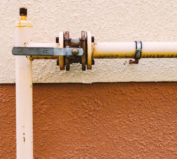 Gas pipeline installed outside home