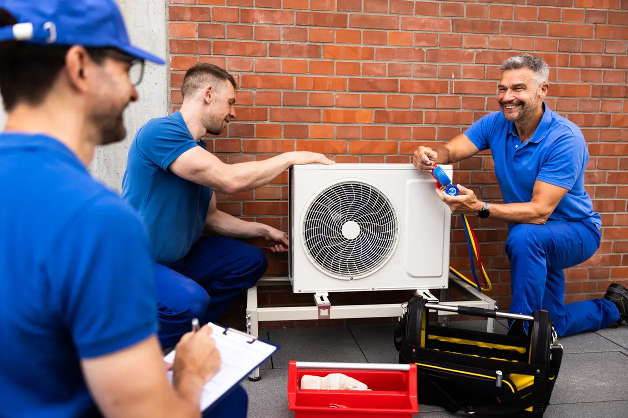 Technicians providing HVAC service in Burlington